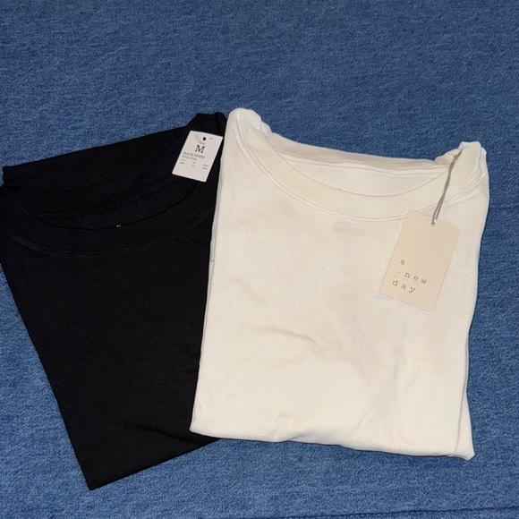 a new day Tops - A New Day Black and White T-Shirts, NEW, 2 Pack Women’s Crew Neck Tees.